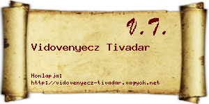 Vidovenyecz Tivadar névjegykártya