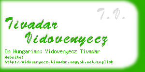 tivadar vidovenyecz business card